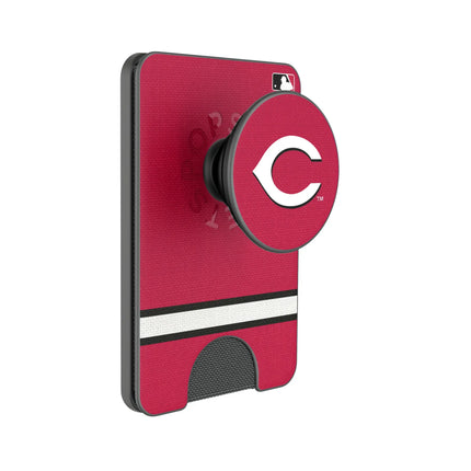 Cincinnati Reds Stripe PopSockets MagSafe-Compatible PopWallet+