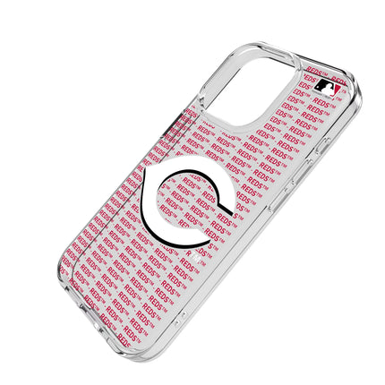 Cincinnati Reds Text Backdrop Clear Phone Case for Apple iPhone