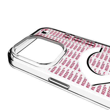 Cincinnati Reds Text Backdrop Clear Phone Case for Apple iPhone