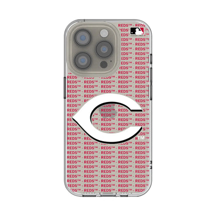 Cincinnati Reds Text Backdrop Clear Phone Case for Apple iPhone