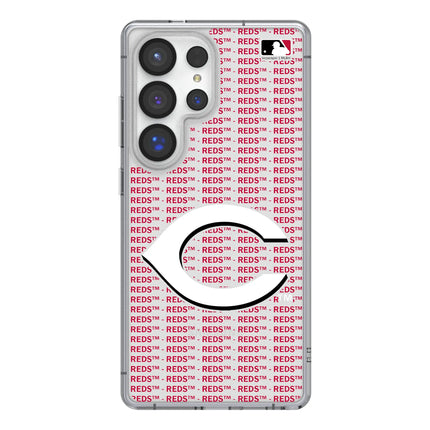 Cincinnati Reds Text Backdrop Clear Phone Case for Samsung Galaxy