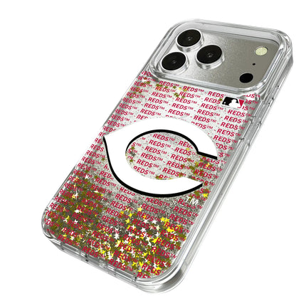 Cincinnati Reds Text Backdrop Glitter Phone Case for Apple iPhone