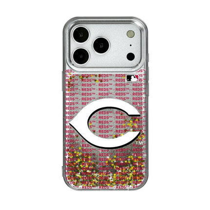 Cincinnati Reds Text Backdrop Glitter Phone Case for Apple iPhone