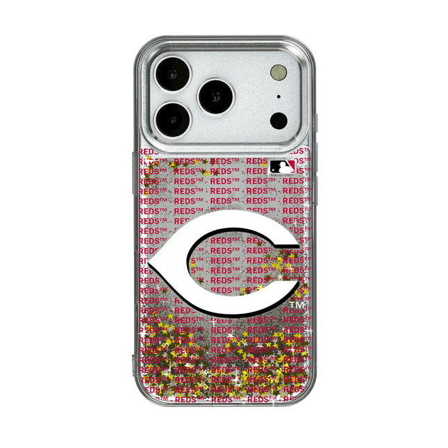 Cincinnati Reds Text Backdrop Glitter Phone Case for Apple iPhone