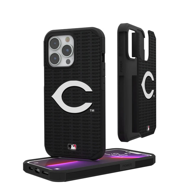 Cincinnati Reds Text Backdrop Rugged Phone Case for Apple iPhone