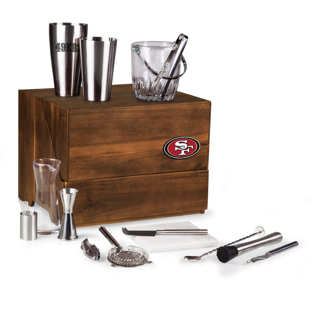 San Francisco 49ers - Madison Acacia Tabletop Bar Set
