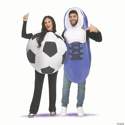 Adult Soccer Ball & Cleat Couples Costume