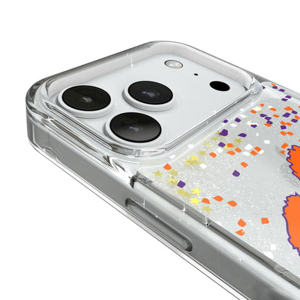 Clemson University Tigers Confetti Glitter Phone Case for Apple iPhone