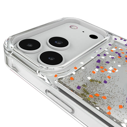 Clemson University Tigers Confetti Glitter Phone Case for Apple iPhone