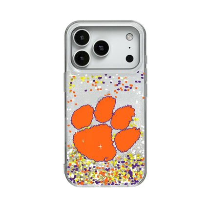 Clemson University Tigers Confetti Glitter Phone Case for Apple iPhone