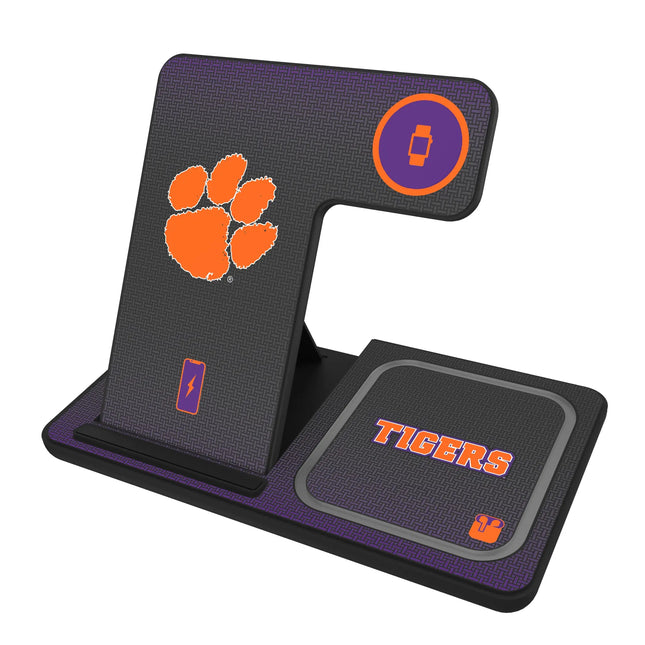 Clemson University Tigers Linen 3 in 1 Charging Station