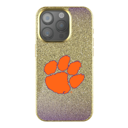 Clemson University Tigers Linen Bling Phone Case for Apple iPhone
