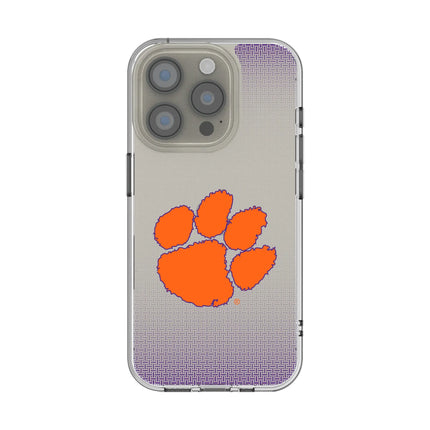 Clemson University Tigers Linen Clear Phone Case for Apple iPhone
