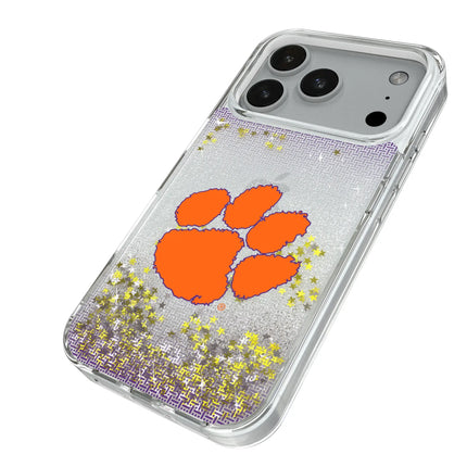 Clemson University Tigers Linen Glitter Phone Case for Apple iPhone