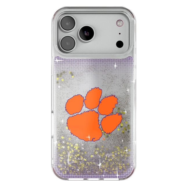 Clemson University Tigers Linen Glitter Phone Case for Apple iPhone