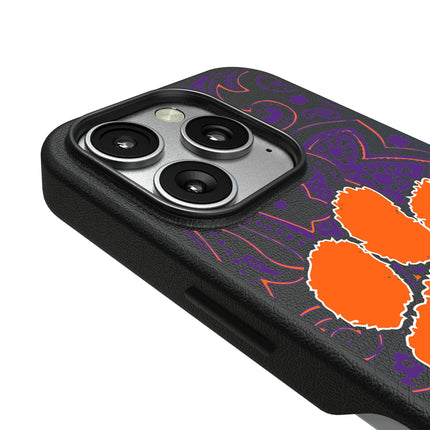 Clemson University Tigers Paisley MagSafe Compatible Phone Case for Apple iPhone