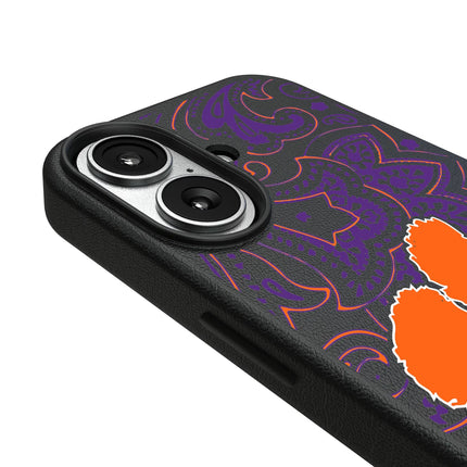 Clemson University Tigers Paisley MagSafe Compatible Phone Case for Apple iPhone