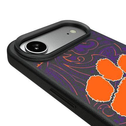 Clemson University Tigers Paisley MagSafe Compatible Phone Case for Apple iPhone