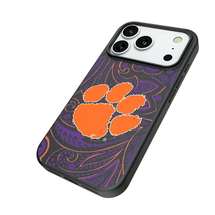 Clemson University Tigers Paisley MagSafe Compatible Phone Case for Apple iPhone