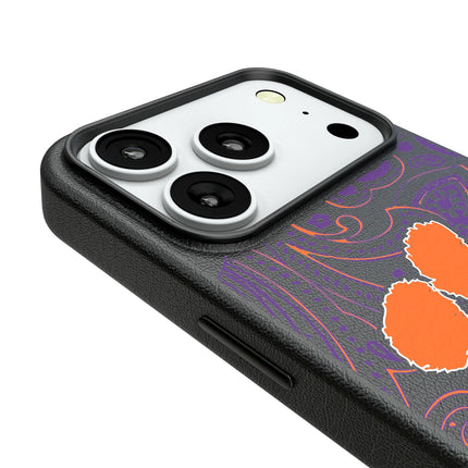 Clemson University Tigers Paisley MagSafe Compatible Phone Case for Apple iPhone