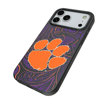 Clemson University Tigers Paisley MagSafe Compatible Phone Case for Apple iPhone