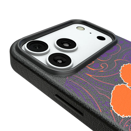 Clemson University Tigers Paisley MagSafe Compatible Phone Case for Apple iPhone