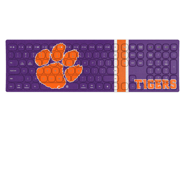 Clemson University Tigers Stripe Curved Wireless Keyboard