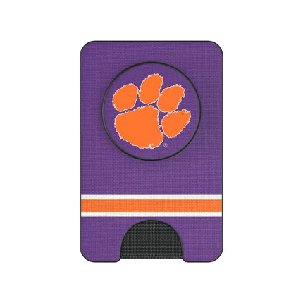 Clemson University Tigers Stripe PopSockets MagSafe-Compatible PopWallet+