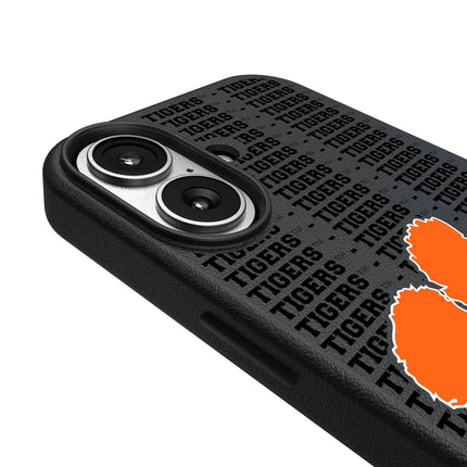 Clemson University Tigers Text Backdrop MagSafe Compatible Phone Case for Apple iPhone