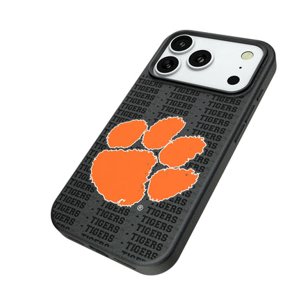 Clemson University Tigers Text Backdrop MagSafe Compatible Phone Case for Apple iPhone