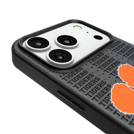 Clemson University Tigers Text Backdrop MagSafe Compatible Phone Case for Apple iPhone