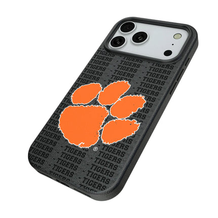 Clemson University Tigers Text Backdrop MagSafe Compatible Phone Case for Apple iPhone