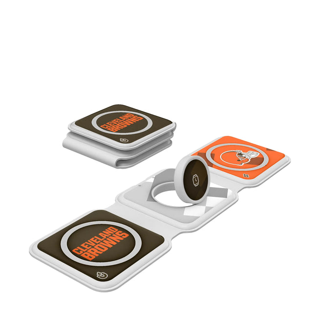 Cleveland Browns Foldable 3 in 1 Charger Color Block