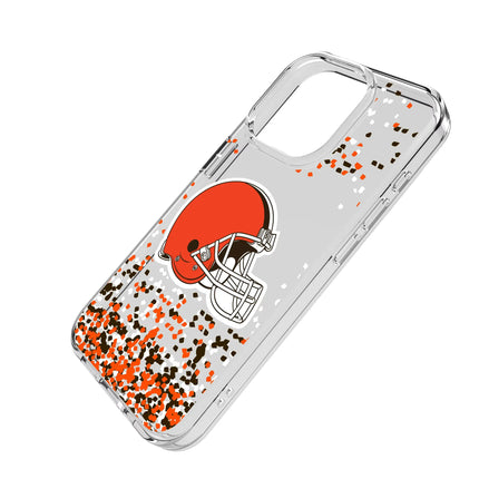 Cleveland Browns Clear Phone Case Confetti for iPhone