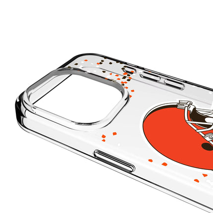 Cleveland Browns Clear Phone Case Confetti for iPhone
