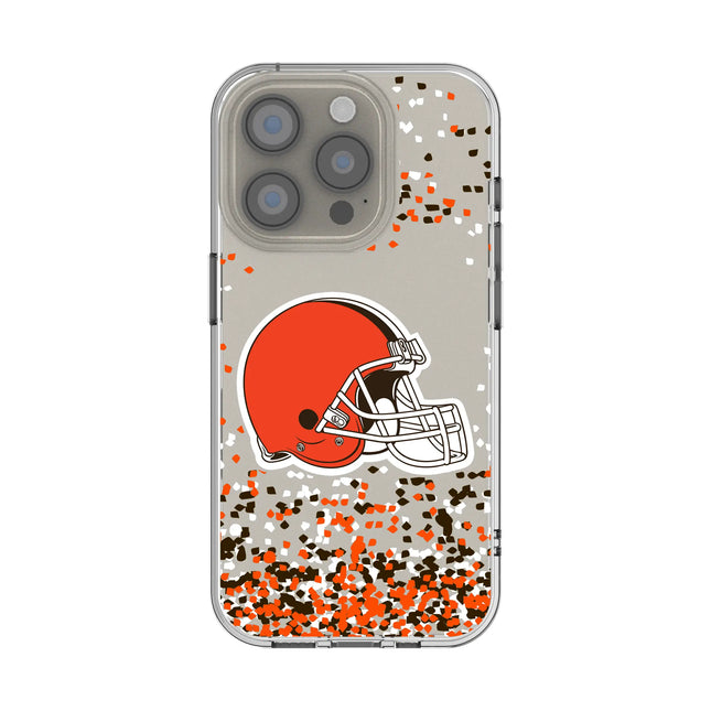 Cleveland Browns Clear Phone Case Confetti for iPhone