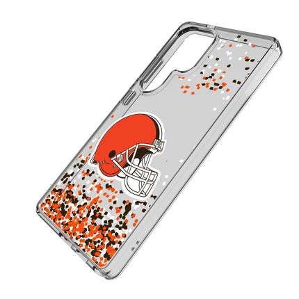 Cleveland Browns Clear Phone Case Confetti for Galaxy
