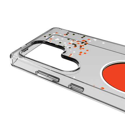 Cleveland Browns Clear Phone Case Confetti for Galaxy