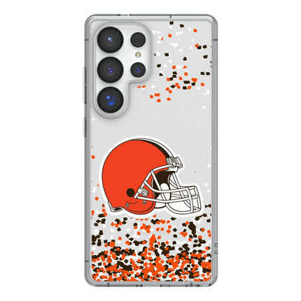 Cleveland Browns Clear Phone Case Confetti for Galaxy