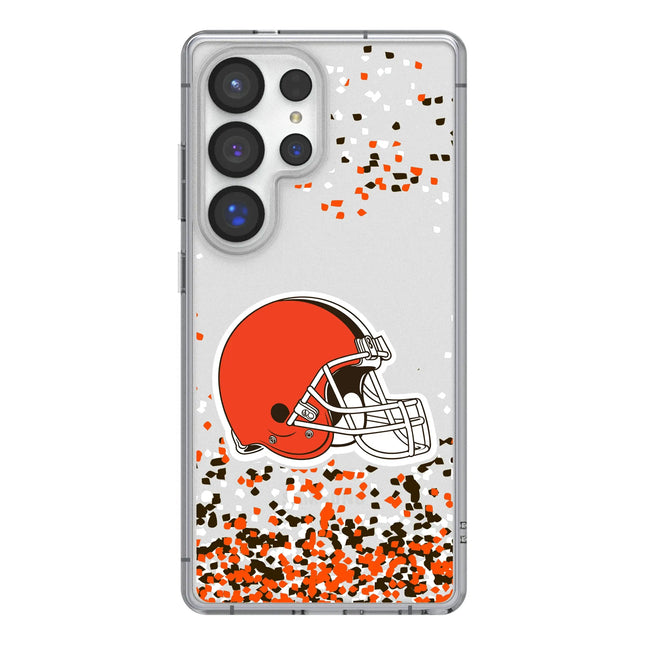 Cleveland Browns Clear Phone Case Confetti for Galaxy