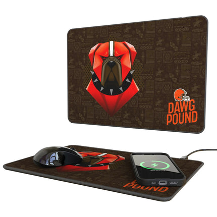Cleveland Browns 15-Watt Wireless Charger & Mouse Pad Deco