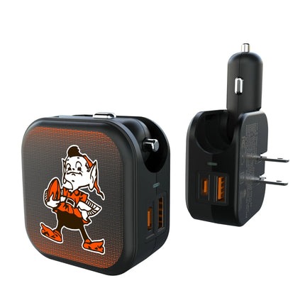 Cleveland Browns 2 in 1 USB A/C Charger Historic Linen