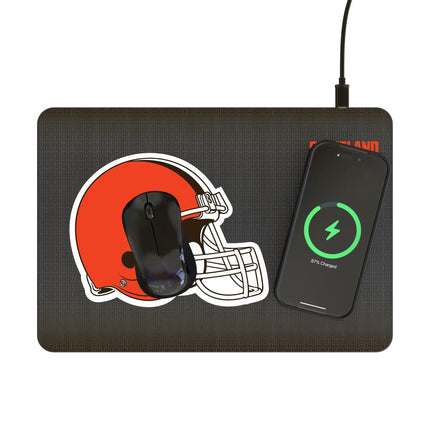 Cleveland Browns 15-Watt Wireless Charger & Mouse Pad Linen