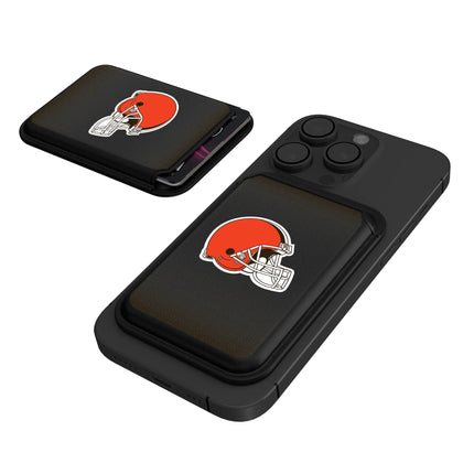 Cleveland Browns Black Magnetic Credit Card Wallet Linen