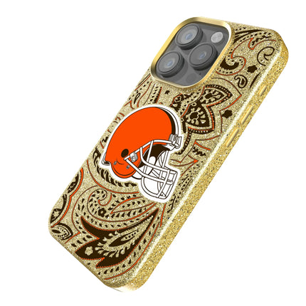 Cleveland Browns Bling Phone Case Paisley for iPhone