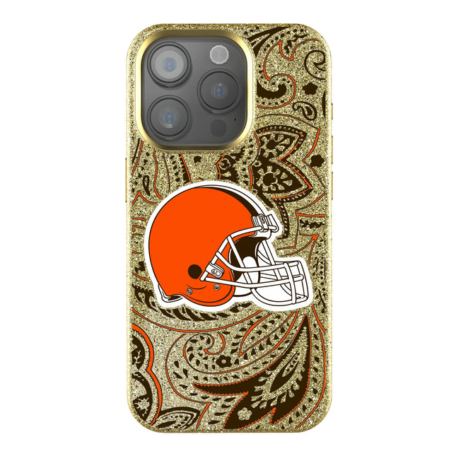 Cleveland Browns Bling Phone Case Paisley for iPhone
