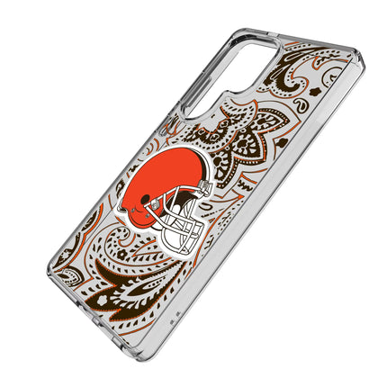 Cleveland Browns Clear Phone Case Paisley for Samsung Galaxy