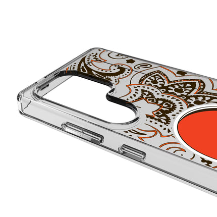 Cleveland Browns Clear Phone Case Paisley for Samsung Galaxy