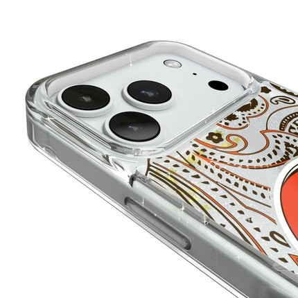 Cleveland Browns Paisley Glitter Phone Case for Apple iPhone