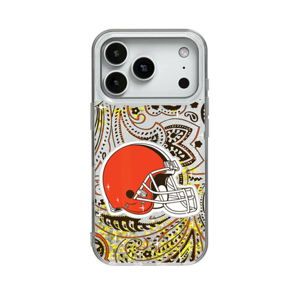 Cleveland Browns Paisley Glitter Phone Case for Apple iPhone